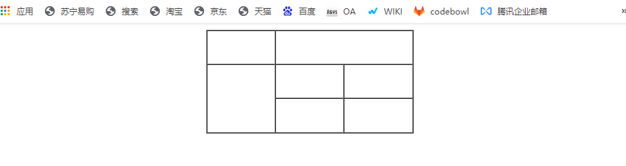 示例9效果: tableborder="1"cellspacing="0"align="center"width="